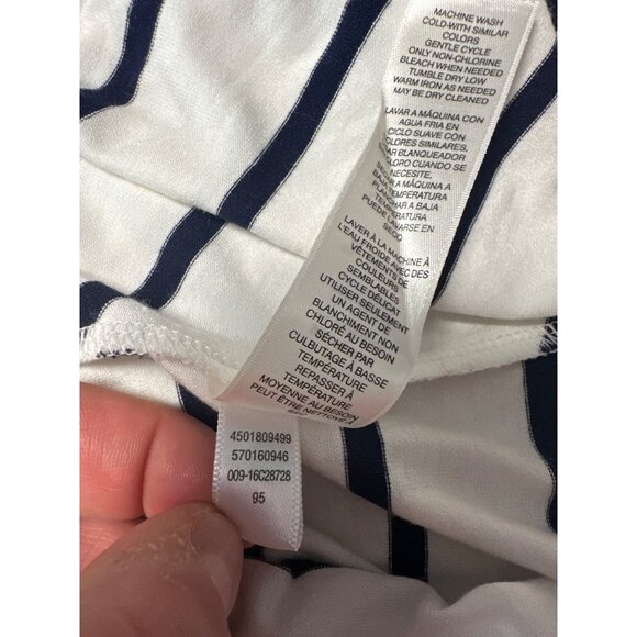 Chico's Mitered Stripe Valarie Long Sleeve V-Neck Top Size 1 US M - Picture 7 of 8